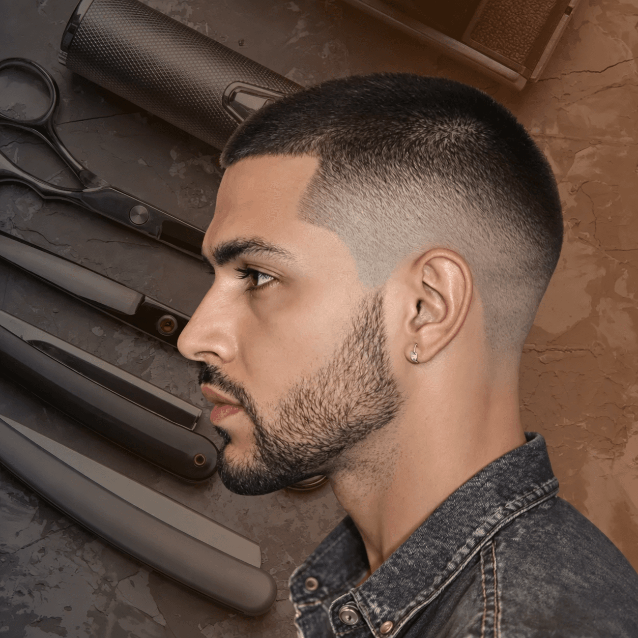 Corte masculino degradê com acabamento marcado